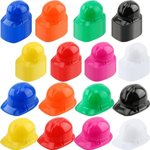 150 Pack Kids Plastic Construction Hard Hats for Boys Girls Party Supplies