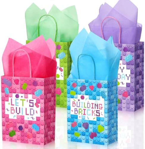 PerKoop 24 Piece Building Block Party Bags