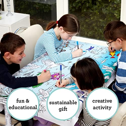 Eatsleepdoodle Coloring Wildlife Tablecloth for Kids