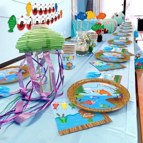Gone Fishing Party Tableware Set for 20 Guests