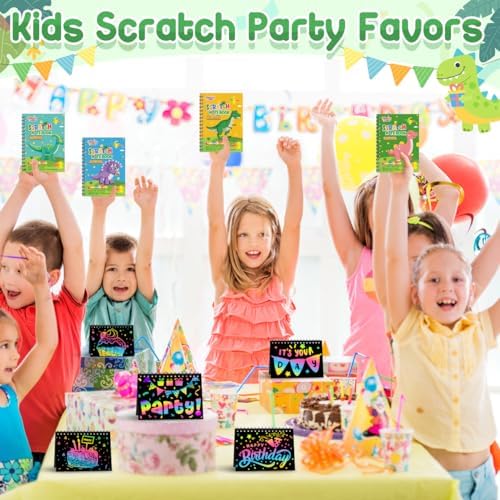 Kids Scratch Art Party Favor Kit 24 Pack Dinosaur