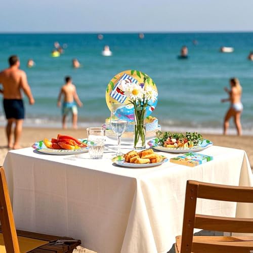 Grencian 96Pcs Santa Plates Napkins Forks Set for 24 Guests