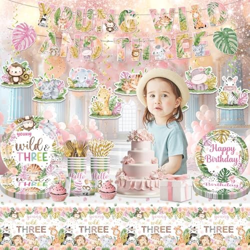 138 Piece Young Wild and Free Party Decorations Plate Set