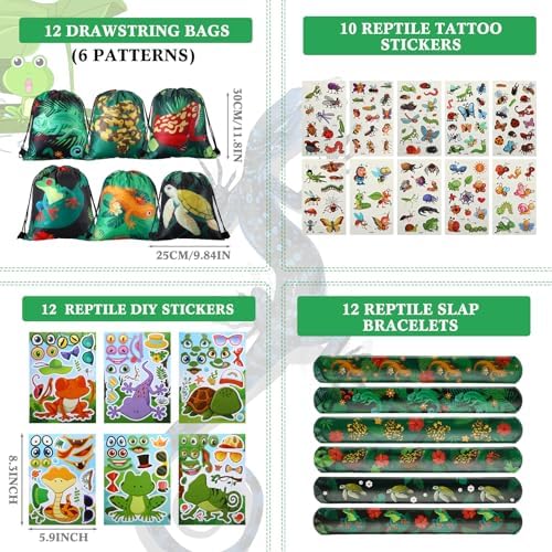 Paterr 94 Pcs Reptile Party Favors Set for Boys and Girls