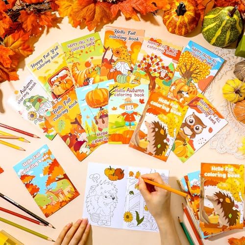 48 Pcs Thanksgiving Mini Coloring Books for Party Favors