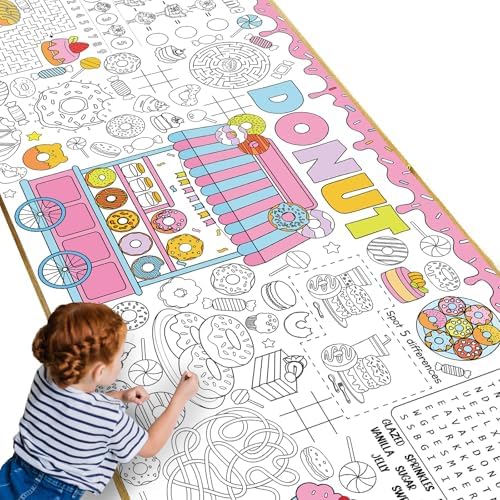 Giant Donut Coloring Poster for Kids