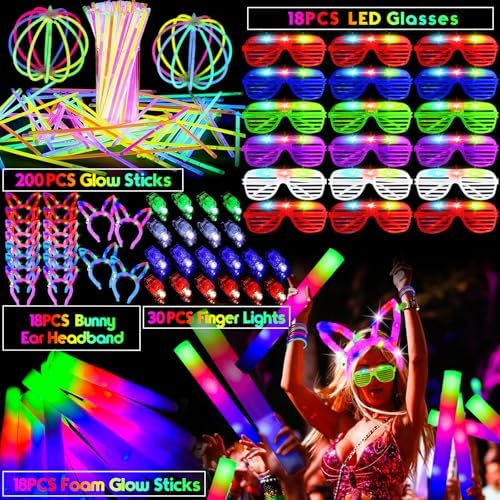 HHJ 284 Piece Glow in The Dark Party Supplies