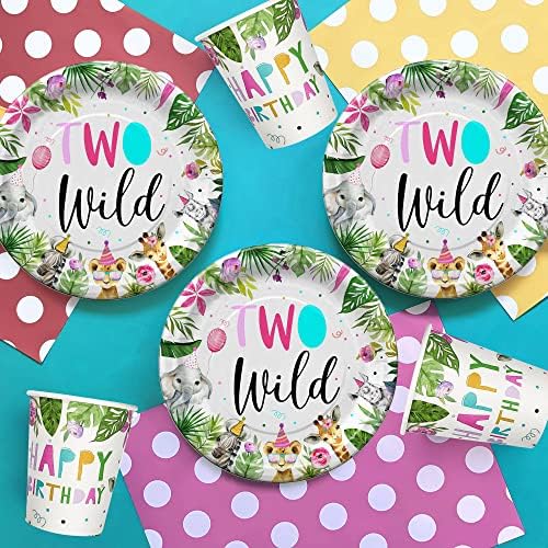 Two Wild Birthday Decorations Dinnerware for Girl