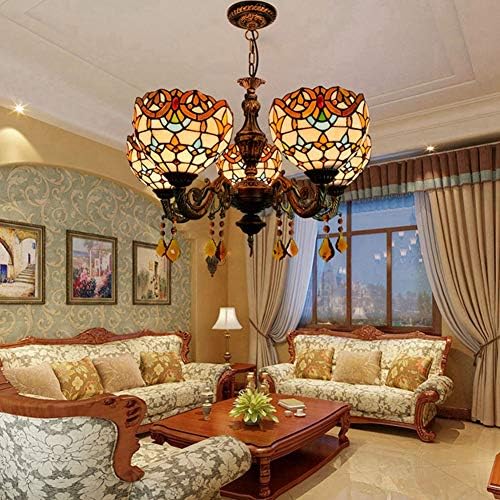 24 Inch 5 Head Crystal Chandelier for Dining Room Bar Cafe
