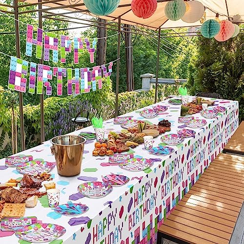 Gejoy 171 Pcs Building Block Birthday Party Tableware Kit for Girls