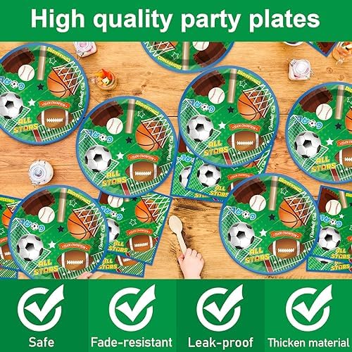 ZOIIWA Sports Themed Party Tableware Set