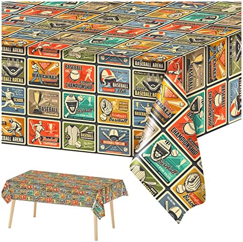 Carlsbad Linen Company 3 Pack Vintage Baseball Tablecloths