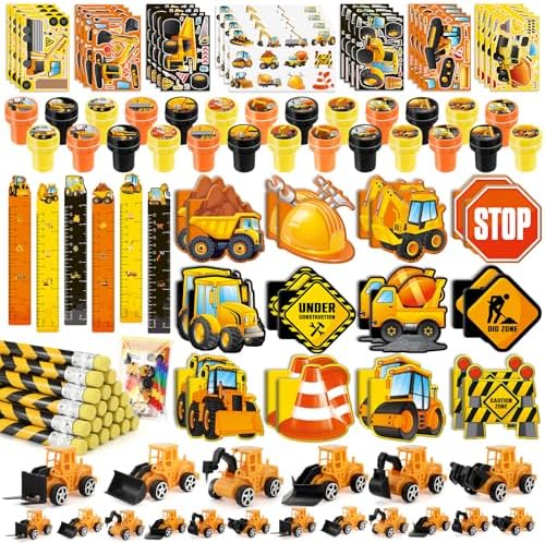 BenLouis 192Pcs Construction Party Favors Set for Kids