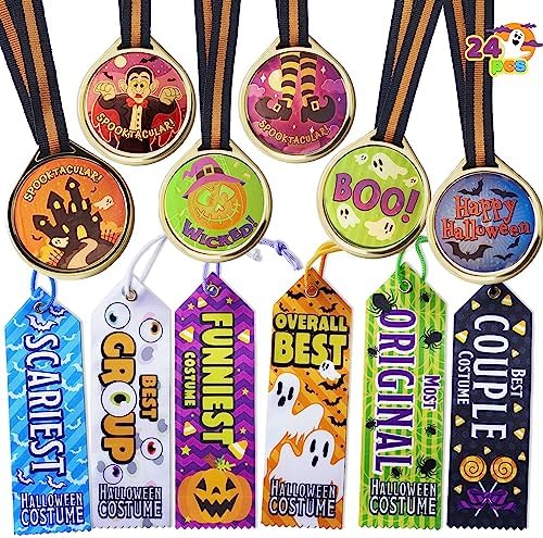JOYIN 24 Piece Halloween Medals Trophies Set
