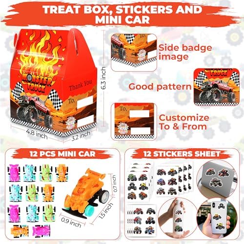 Monster Truck Party Favor 84 PCS Multi-Item Pack