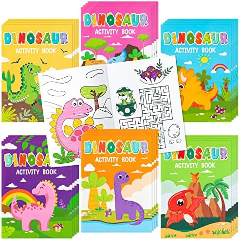 JAPBOR 24 Piece Dinosaur Coloring Book Set for Kids Party Favors