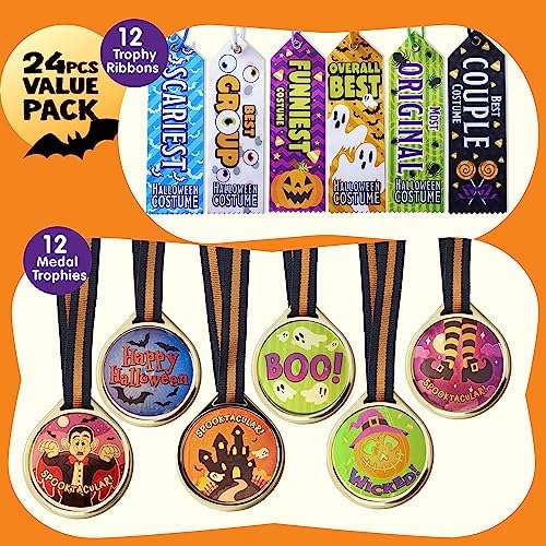 JOYIN 24 Piece Halloween Medals Trophies Set