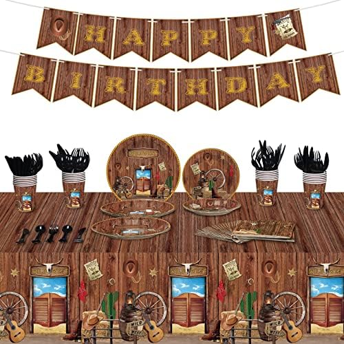 172 Pcs Western Party Supplies Serves 24