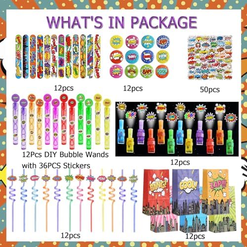 158Pcs Hero Themed Party Favor Kit