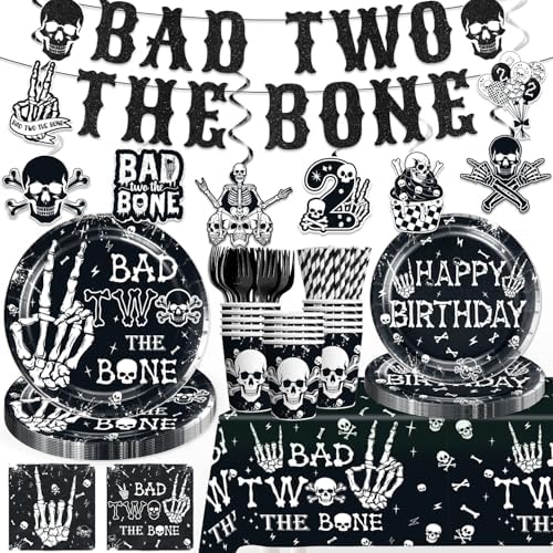 Bad To The Bone 139pcs Boy Birthday Party Decor Set