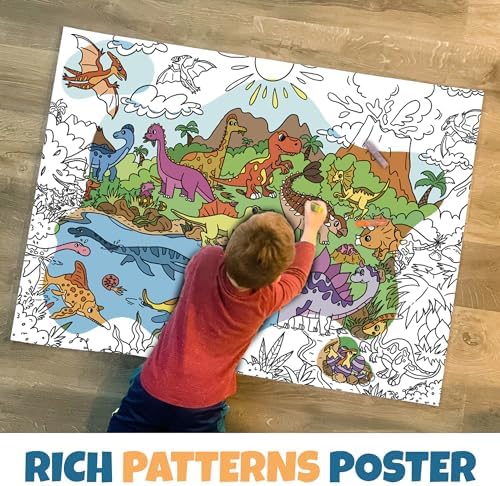 Giant Dinosaur Coloring Poster for Kids