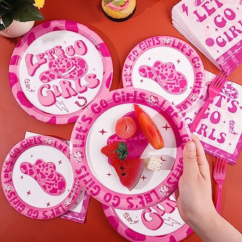 Durony 96 Piece Cowgirl Party Tableware Set