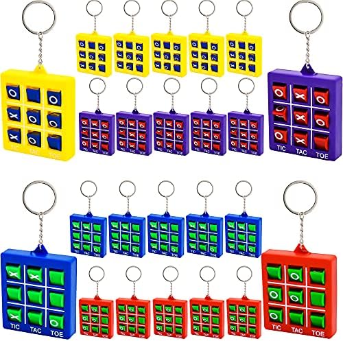 24 Pack Tic Tac Toe Keychain Game Pendant