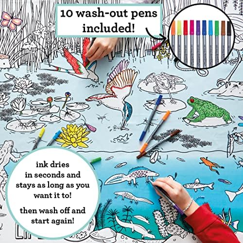 Eatsleepdoodle Coloring Wildlife Tablecloth for Kids