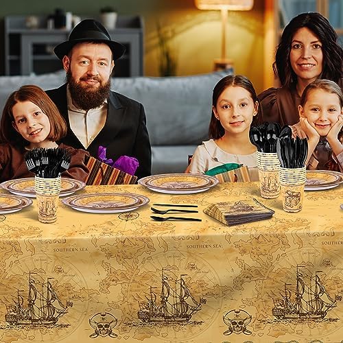 Durony 169-Piece Pirate Tableware Set for Birthday Parties