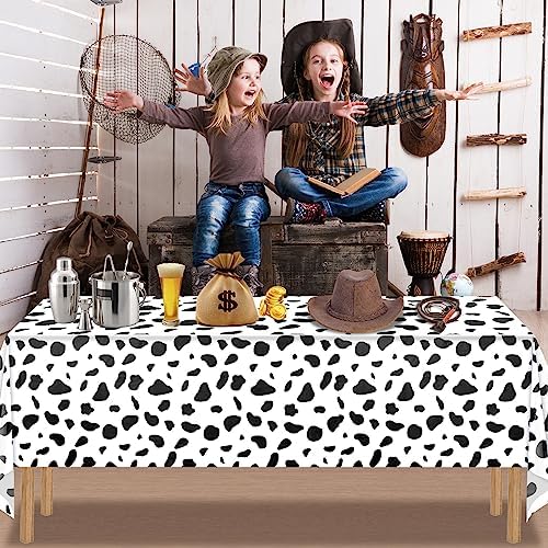 12Pcs Cow Print Tablecloth Set for Birthday Parties