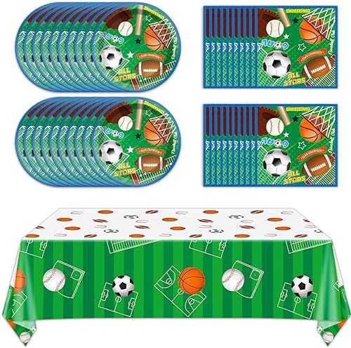 ZOIIWA Sports Themed Party Tableware Set