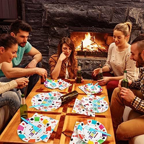 Wiooffen 96 Pcs Game Night Party Supplies Set for 24 Guests