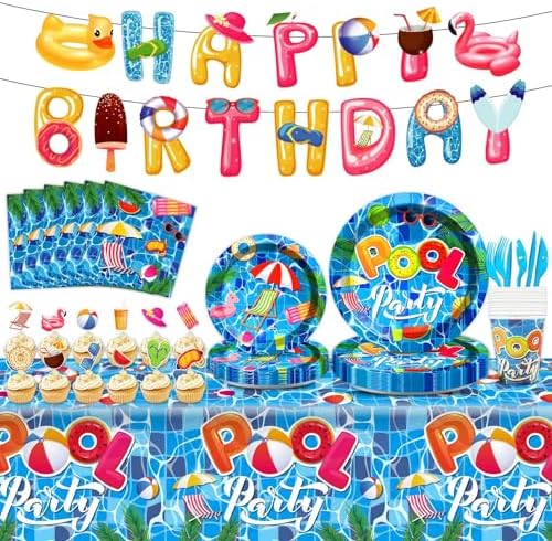 239Pcs Summer Beach Pool Party Tableware Set