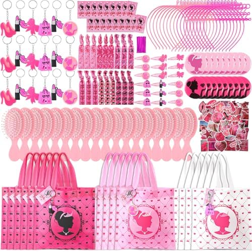 HyDren 147 Pcs Pink Girls Party Favors Set