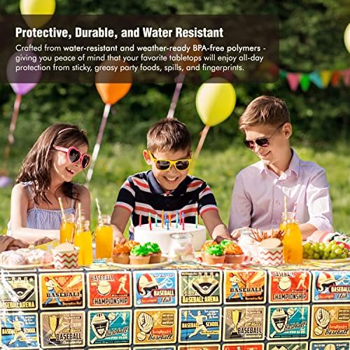 Carlsbad Linen Company 3 Pack Vintage Baseball Tablecloths