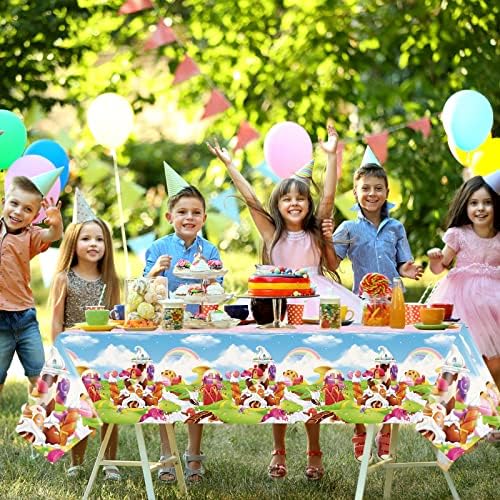 Tiamon 3 Piece Candyland Birthday Tablecloths for Kids