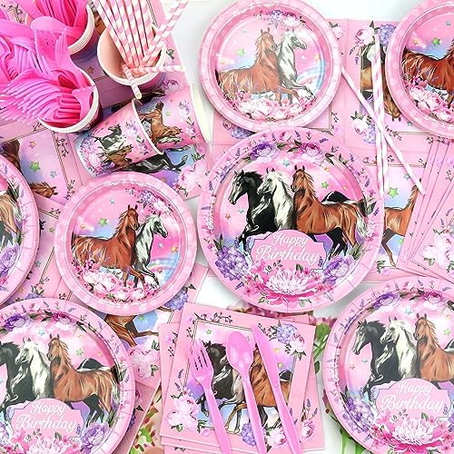 Pink Horse Party Decorations Set 159 Pcs For 20 Guests
