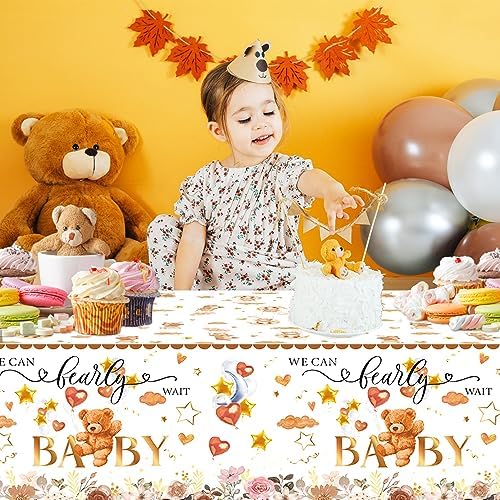 Adirasenotek 3Pcs Bear Baby Shower Tablecovers