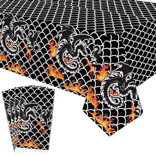 4 Pcs Dragon Party Decorations Table Covers 52x108 Inch