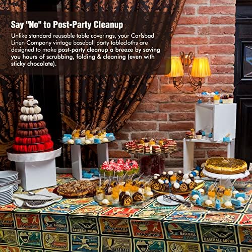 Carlsbad Linen Company 3 Pack Vintage Baseball Tablecloths