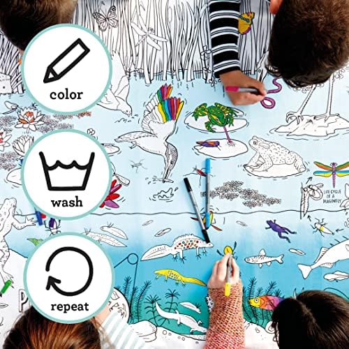 Eatsleepdoodle Coloring Wildlife Tablecloth for Kids