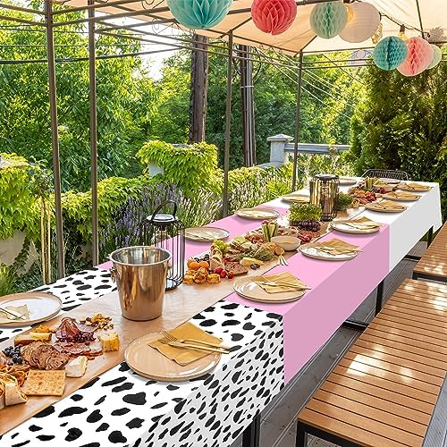 12Pcs Cow Print Tablecloth Set for Birthday Parties