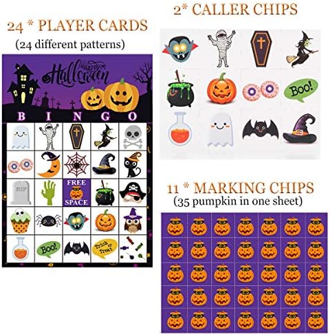 Funnlot Halloween Bingo Game for 24 Players