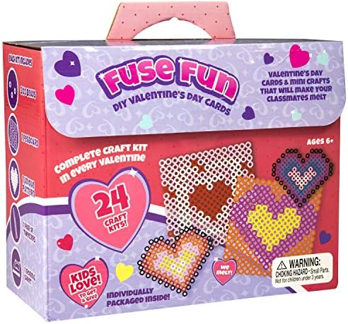 Heart Themed Fuse Bead Kits 24ct - Kids Party Favor Crafts