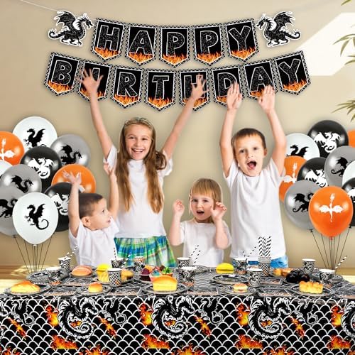 4 Pcs Dragon Party Decorations Table Covers 52x108 Inch