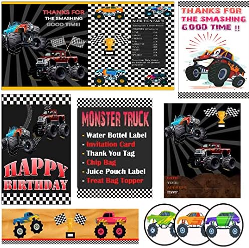 Monster Truck Party Favor 84 PCS Multi-Item Pack