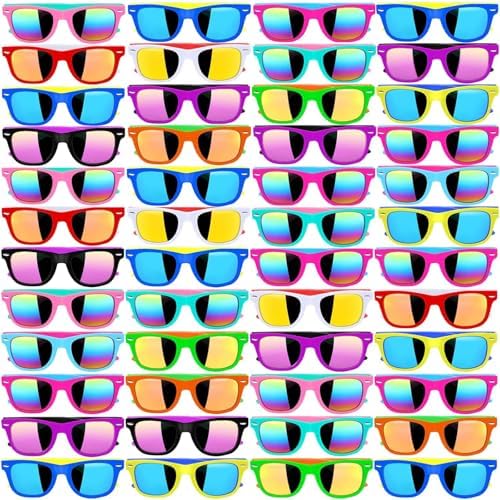 48 Pack Kids Sunglasses Party Favors Neon Bulk for Boys Girls Summer Beach Pool Birthday Supplies