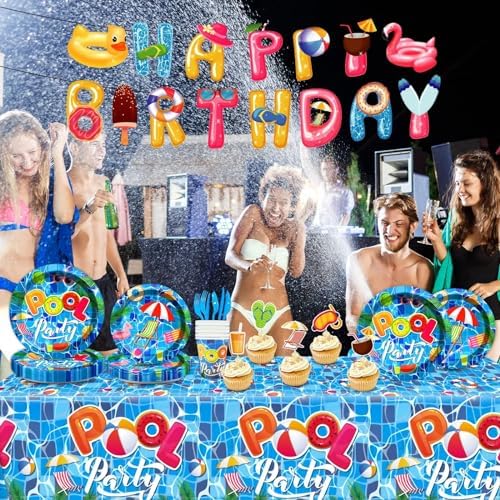 239Pcs Summer Beach Pool Party Tableware Set