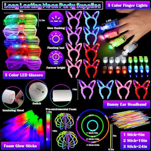 HHJ 284 Piece Glow in The Dark Party Supplies