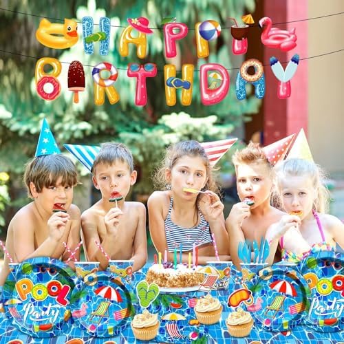 239Pcs Summer Beach Pool Party Tableware Set